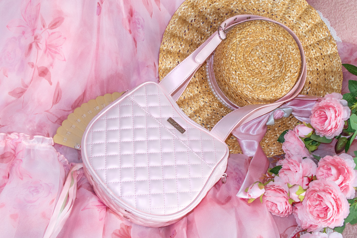 Elegant Kitty Bag - Quilted Pink