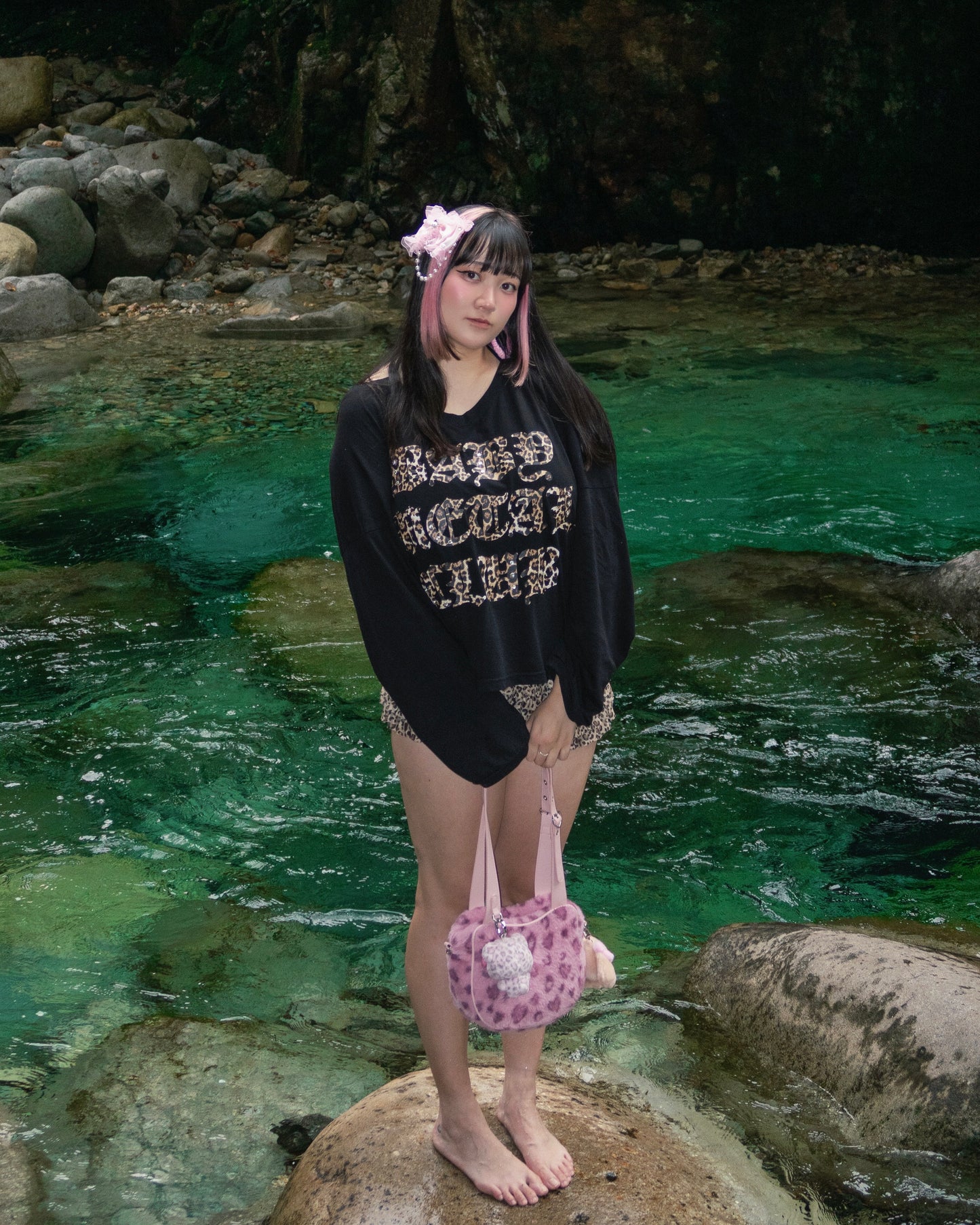 Fluffy Kitty Bag - Pink Leopard Print [PREORDER]