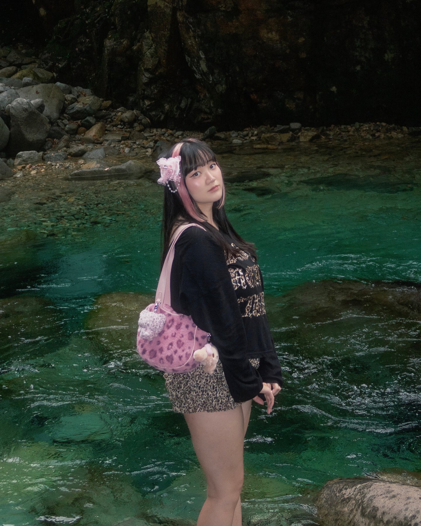 Fluffy Kitty Bag - Pink Leopard Print [PREORDER]