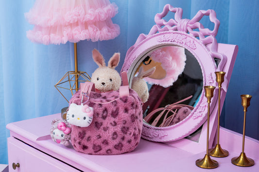 Fluffy Kitty Bag - Pink Leopard Print [PREORDER]