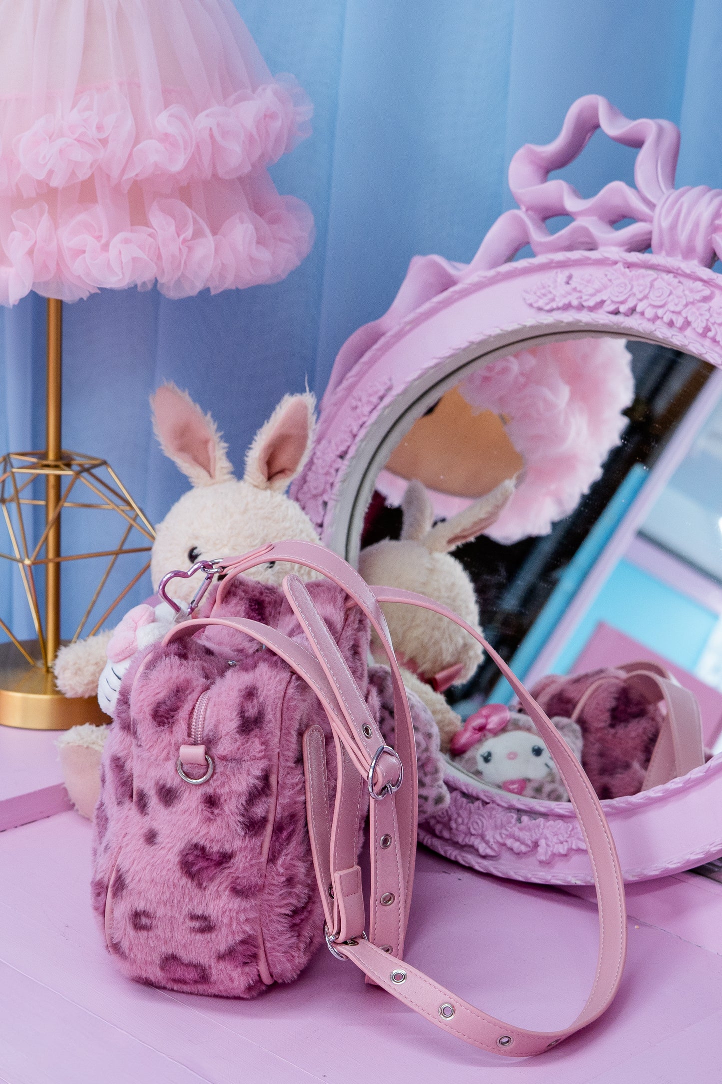 Fluffy Kitty Bag - Pink Leopard Print [PREORDER]